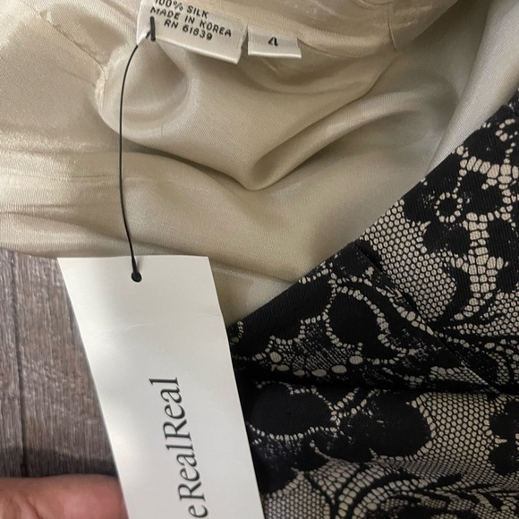 Rickie Freeman for Teri Jon Black and Cream Floral Blazer & Skirt - Picture 6 of 7